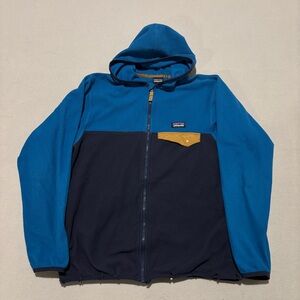 Patagonia Kids Fleece Jacket Size XL Blue Full Zip Hooded Fall Winter Outdoor